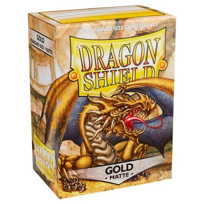 100 Bustine Standard Dragon Shield Matte Sleeves - GOLD