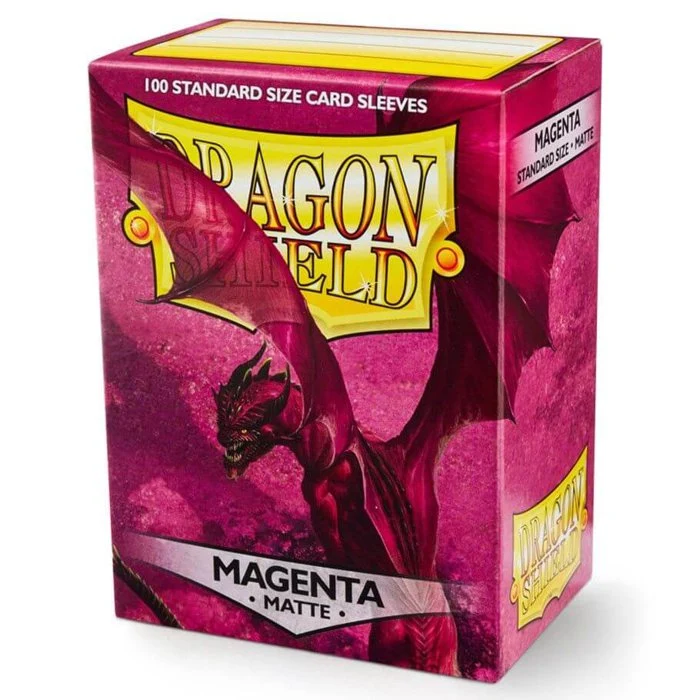 100 Bustine Standard Dragon Shield Matte Sleeves - MAGENTA
