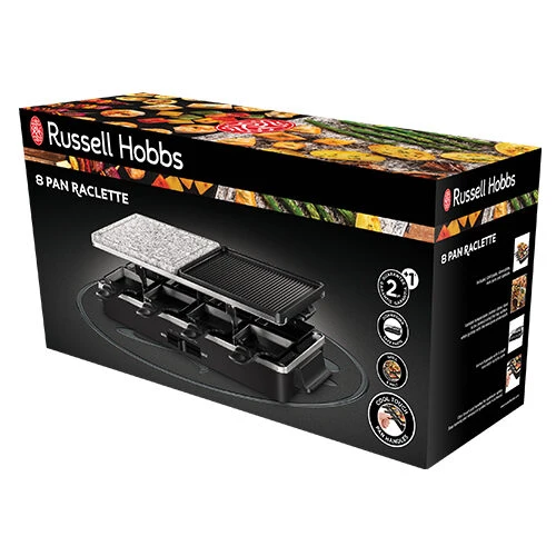 Russell Hobbs Multi Raclette 3 in 1 griglia per raclette 8 persona(e) 1400 W Nero