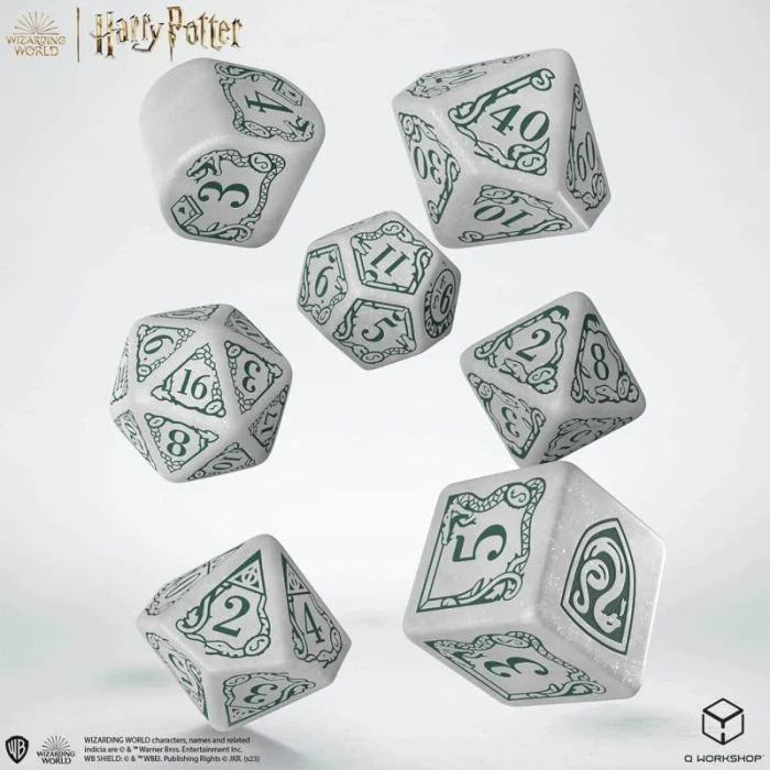 Set di 7 Dadi - Harry Potter Slytherin Modern Dice Set - White (Serpeverde)