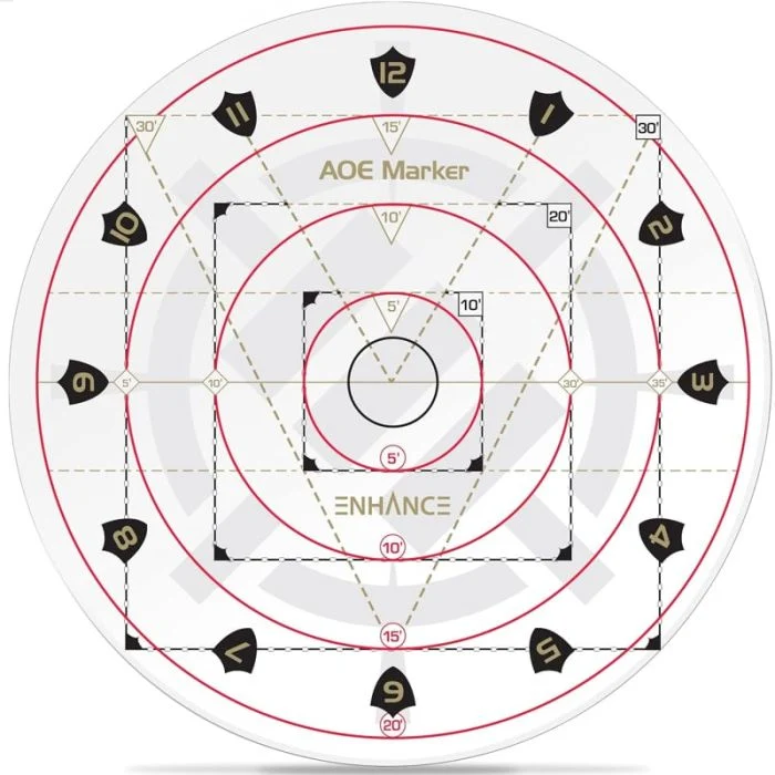 RPG 30ft Spell AoE Damage Template
