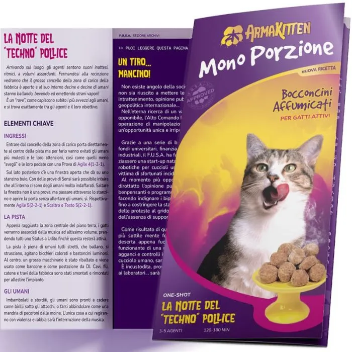 ArmaKitten MonoPorzione - La Notte del Techno Pollice - Bocconcini Affumicati / per Gatti Attivi