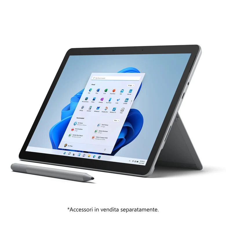 Microsoft Surface Go 3 – 10,5" Processore dual-core Intel® Pentium® Gold 6500Y 4GB/64GB Wi-Fi Platino