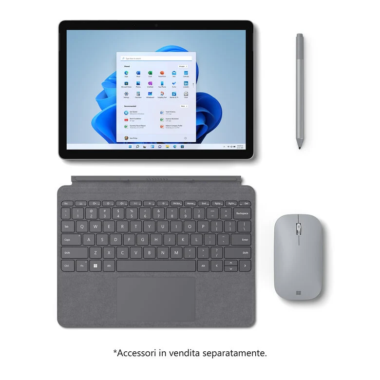 Microsoft Surface Go 3 – 10,5" Processore dual-core Intel® Pentium® Gold 6500Y 4GB/64GB Wi-Fi Platino