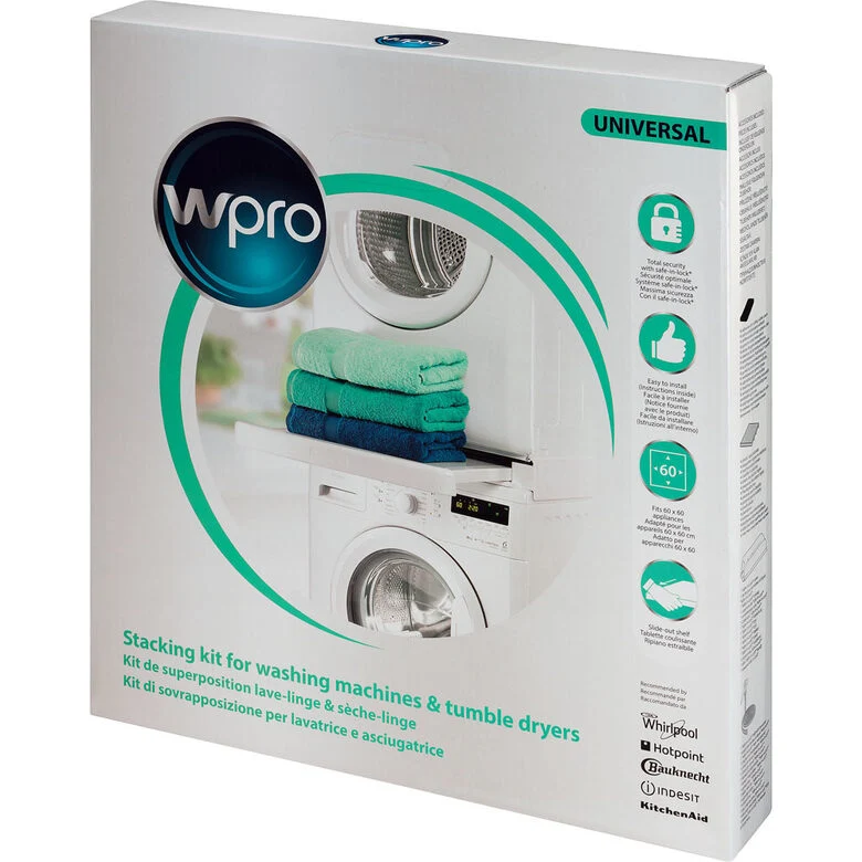 Wpro SKS101 Kit Sovrapposizione universale con ripiano scorrevole