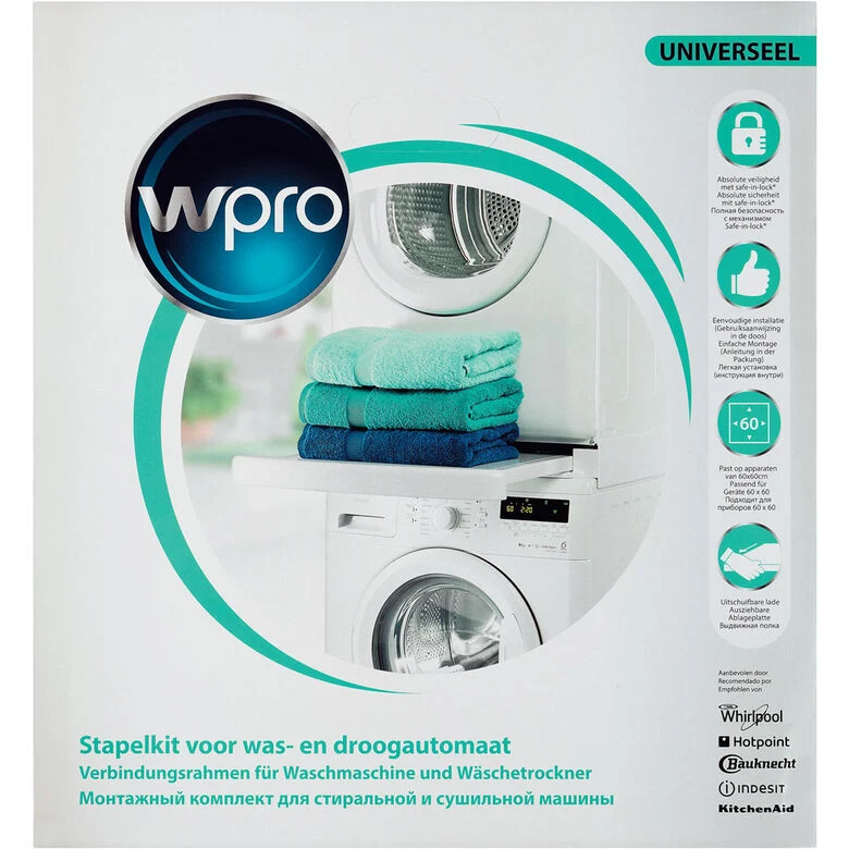 Wpro SKS101 Kit Sovrapposizione universale con ripiano scorrevole