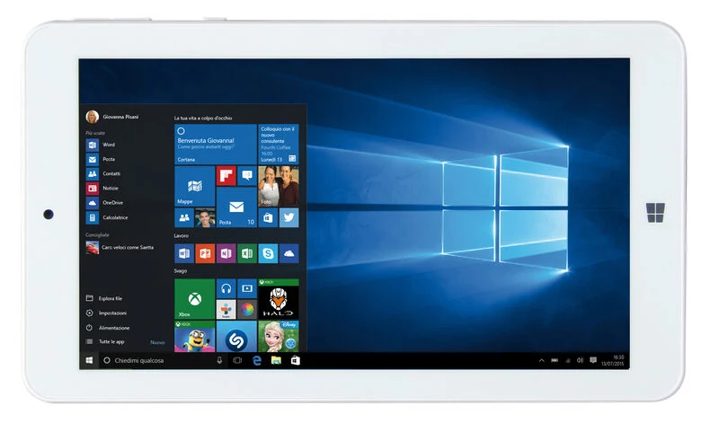 Mediacom WinPad W700 16 GB 17,8 cm (7") Intel Atom® 1 GB Windows 10 Home Argento, Bianco