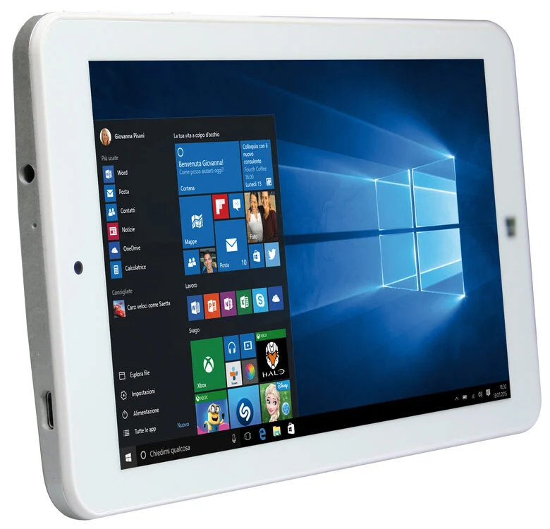 Mediacom WinPad W700 16 GB 17,8 cm (7") Intel Atom® 1 GB Windows 10 Home Argento, Bianco