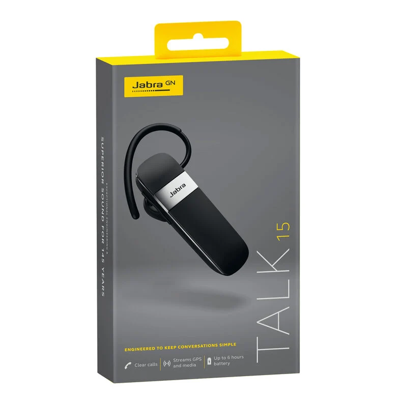 Jabra Talk 15 Auricolare Wireless A clip, In-ear Musica e Chiamate Micro-USB Bluetooth Nero