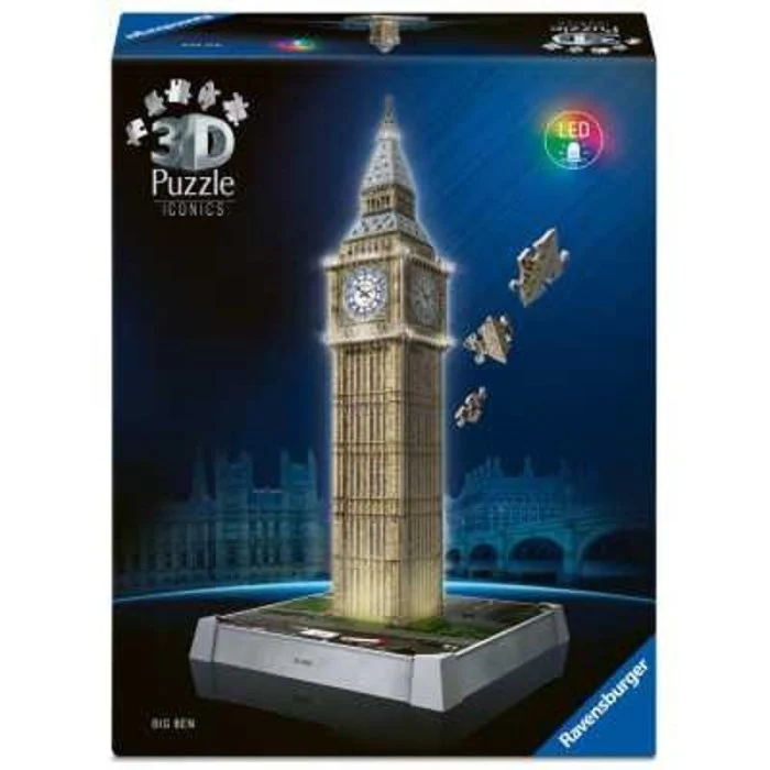 Puzzle 3D Monumenti - Big Ben con Led- 235 Pezzi